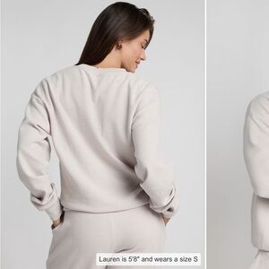 Comfrt Cozy Waffle-Knit Crewneck Sweater - Cream